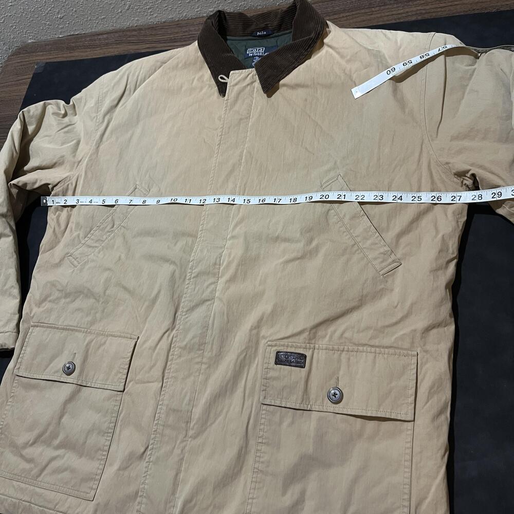 Vintage Polo Ralph Lauren Jacket Men 2X Brown Corduroy Collar Quilted Lined Coat - Picture 6 of 9